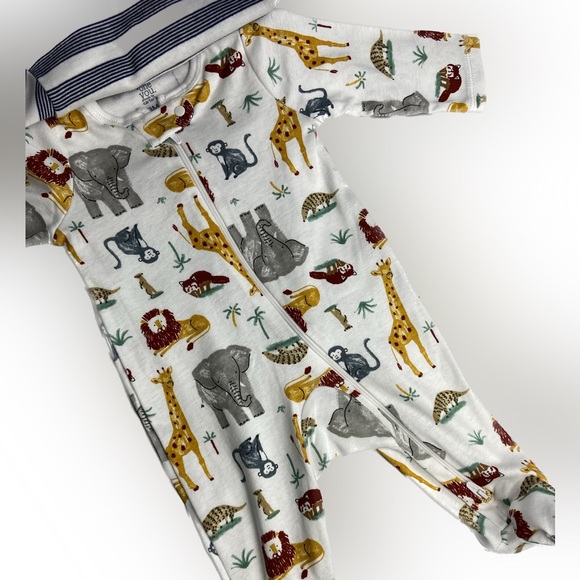 NWT 2 piece African footsie onesie pajamas with helpful 2 way zipper 100% cotton - Picture 15 of 15